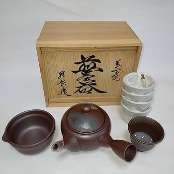 Amazon.co.jp: 品 萬古焼 煎茶器 セット 昇龍造 浮かし絵 急須 湯呑