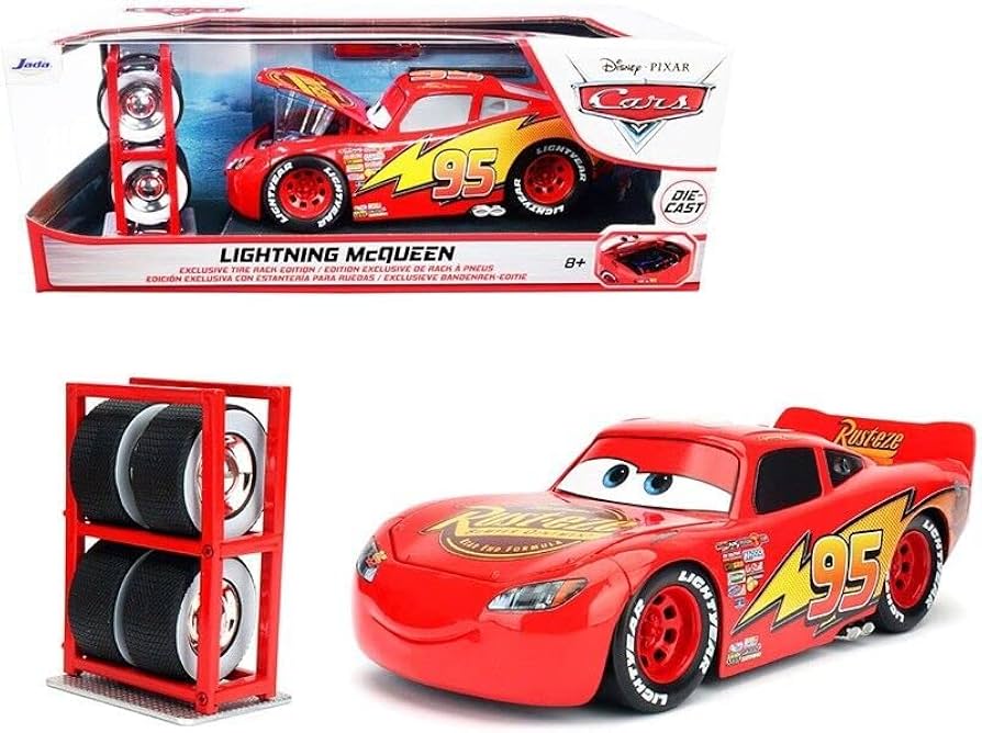 Amazon.co.jp: JADA TOYS 1/24 Cars Lightning McQueen with Tire Rack