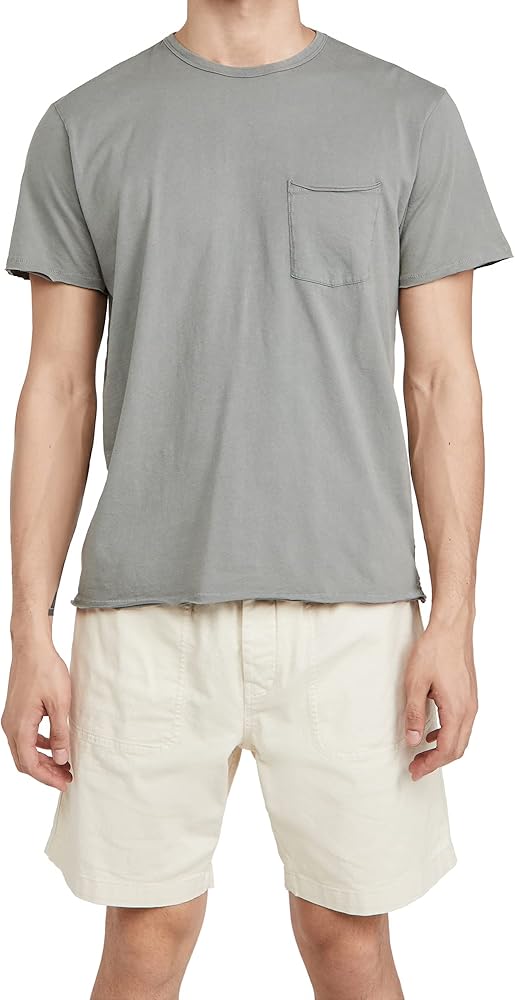 rag & bone Men's Miles Tee in Principle Jersey, Blue Grey, XXL