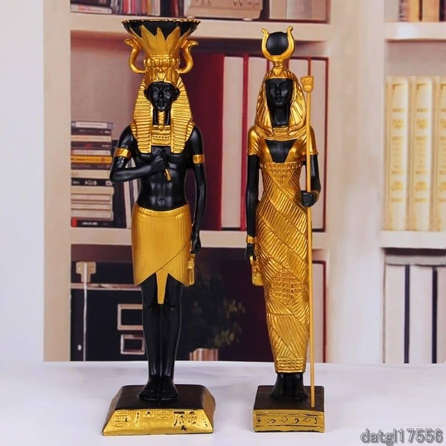 Amazon.co.jp: レア 古代エジプト ファラオ像 樹脂 黄金 クレオパトラ