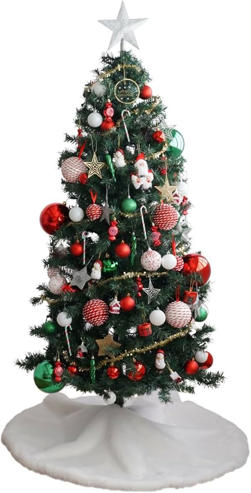 Amazon.co.jp: クリスマスツリー ボンボンフリュ 赤と白のポップな