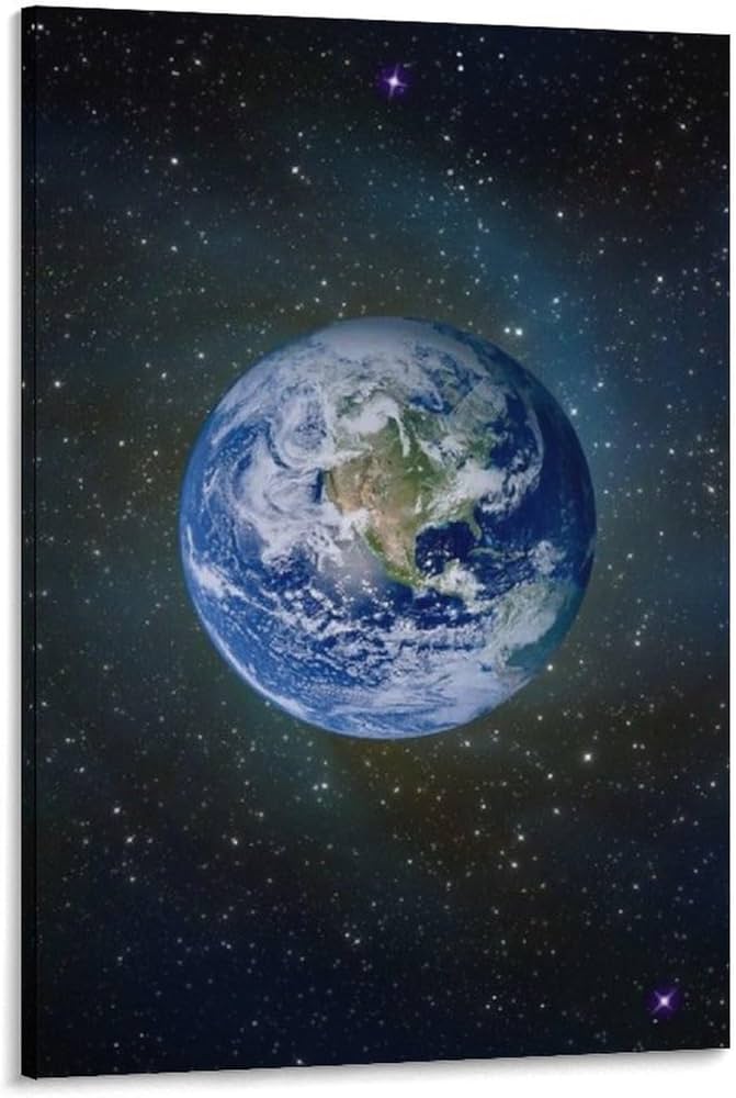 Amazon.co.jp: 絵画 宇宙の中の地球インテリア 絵画 アートパネル 壁の