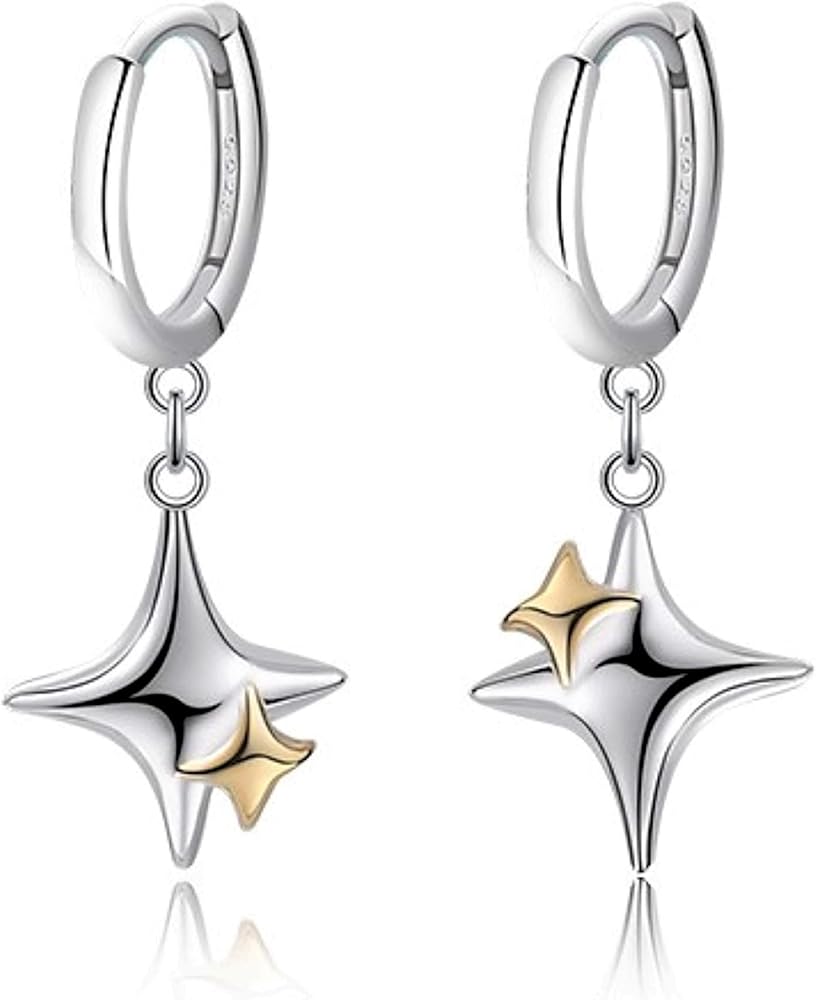 Amazon | Bellitia Jewelry 十字星 ピアス 左右非対称 女性 デザイン
