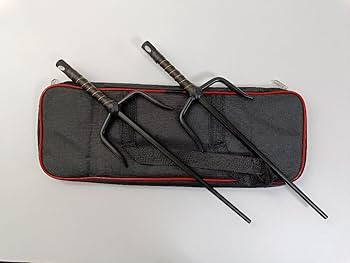 Amazon.co.jp: 武具 十手 48CM 黒メッキ 鉄製 釵 サイ 琉球古武術 武