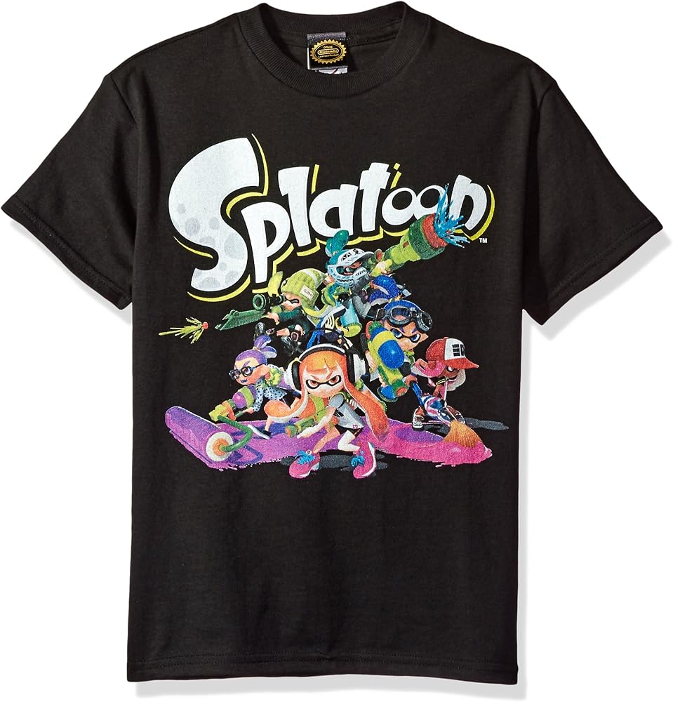 Amazon.com: Nintendo Boy's Splat Toons T-Shirt, X-Small, Black
