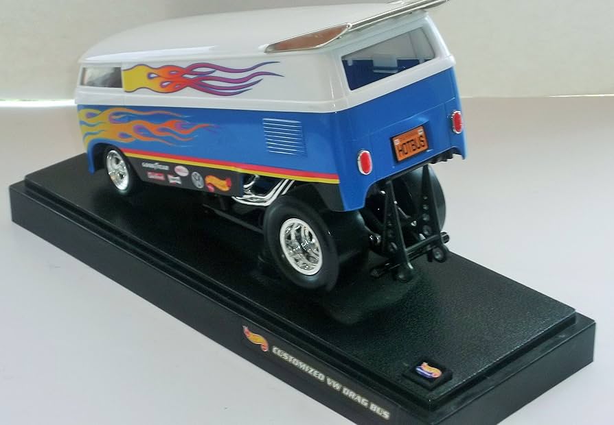Amazon.co.jp: CUSTOMIZED VW DRAG BUS * White & Blue * 1:18 Scale