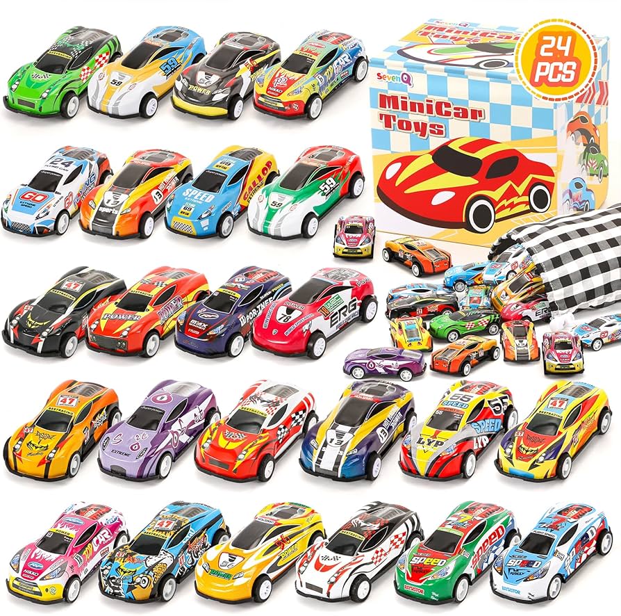 Amazon.co.jp: SevenQ ミニカー 24台入り レースカー 車おもちゃ 収納