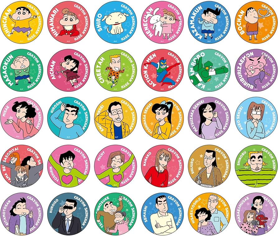 Amazon | クレヨンしんちゃん 缶バッジ 原作30周年 30種ランダム