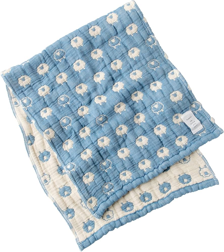 Amazon｜fuwara 6重織ガーゼフェイスタオル 約30×75cm (ひつじ/ジェイ