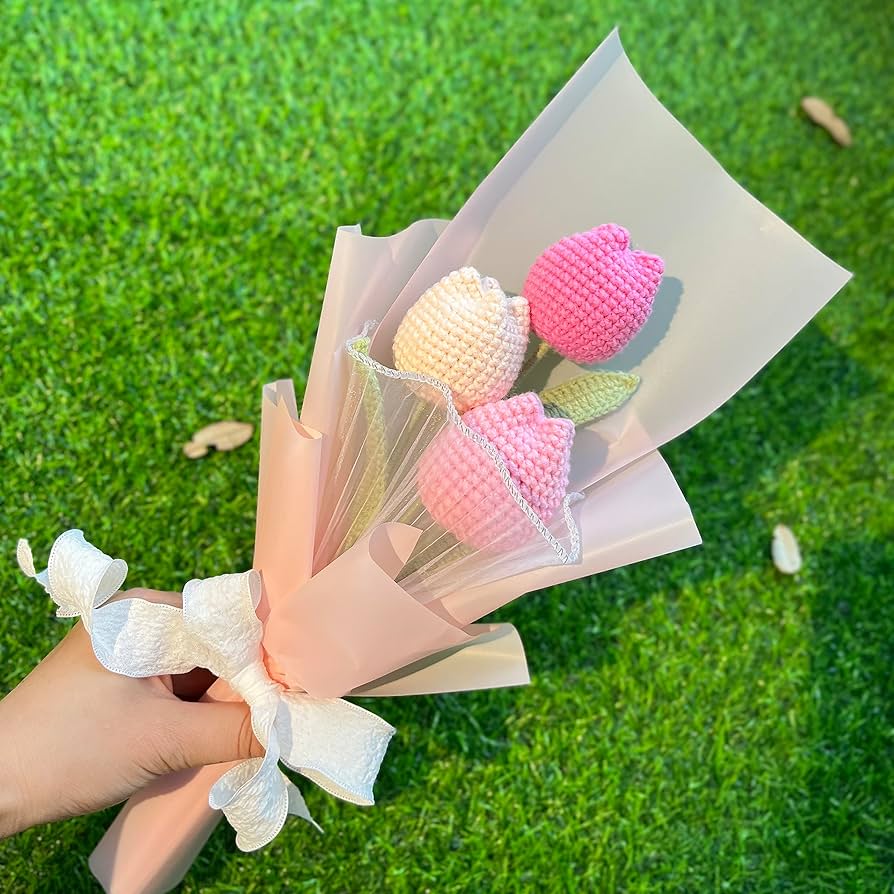 Amazon.co.jp: JOMODECOR かぎ針編みのお花束 手作り 毛糸