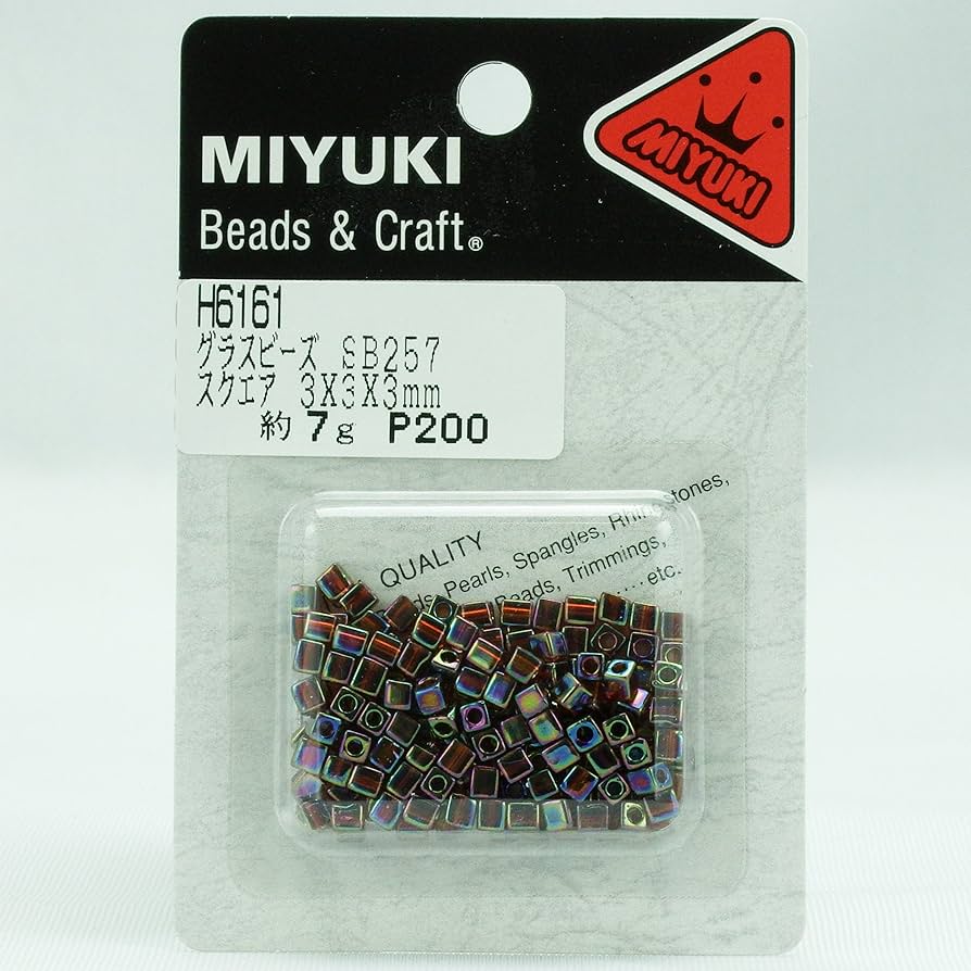 Amazon | MIYUKI スクエアビーズ 小 ブリスターパック 約3X3X3mm H6161