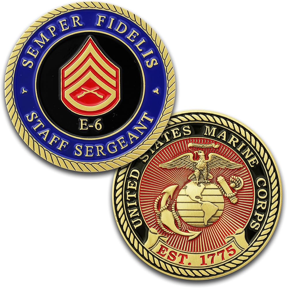 Amazon.com: Marine Corps E6 Challenge Coin! USMC SSgt Rank