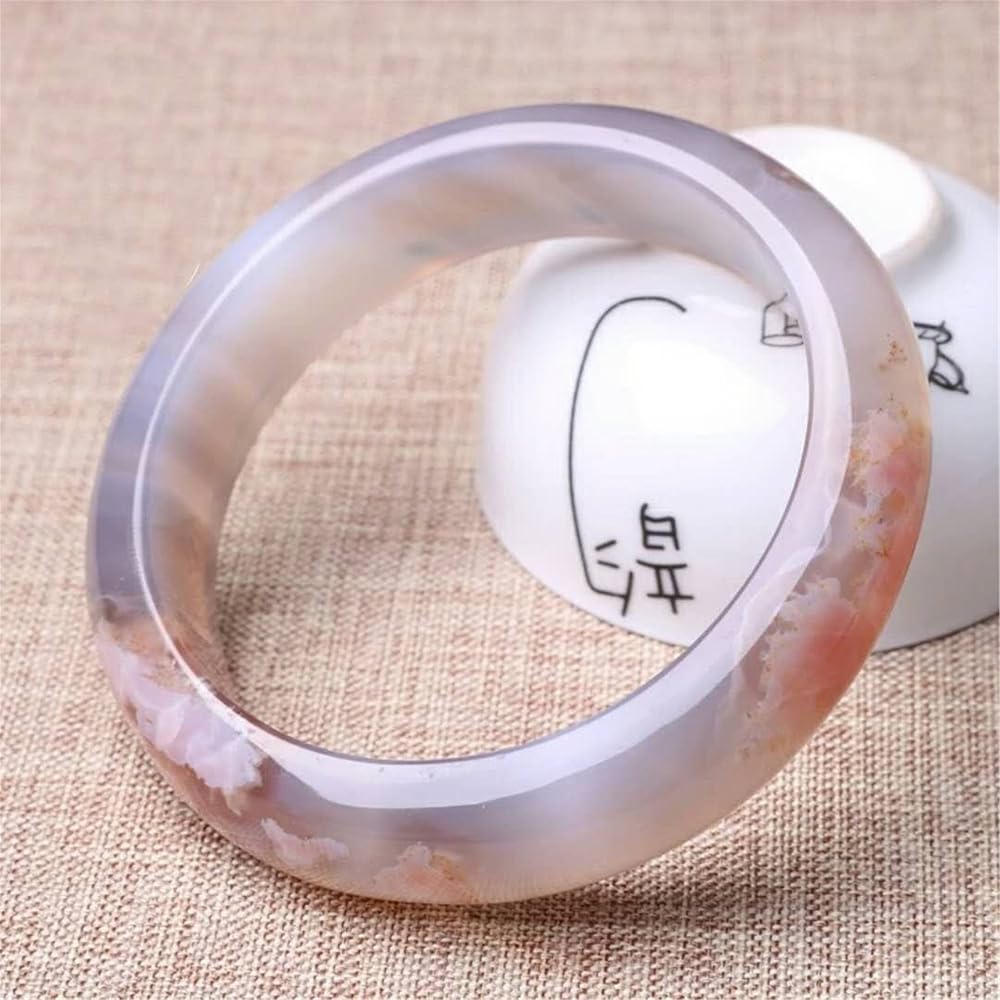 Amazon | 天然Cherry瑪瑙宝石レディースバングルInner直径57 mm