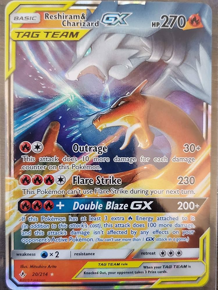 Amazon.com: Pokemon - Reshiram & Charizard Tag Team GX - 20/214