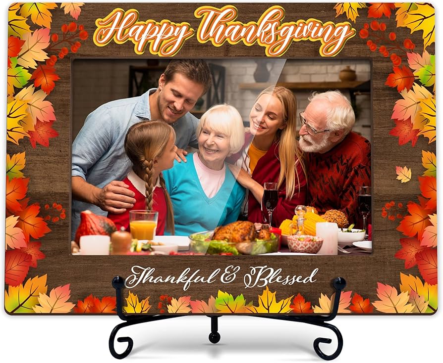 Amazon.com - TIRYWT Thanksgiving Picture Frame, Fall Maple Photo