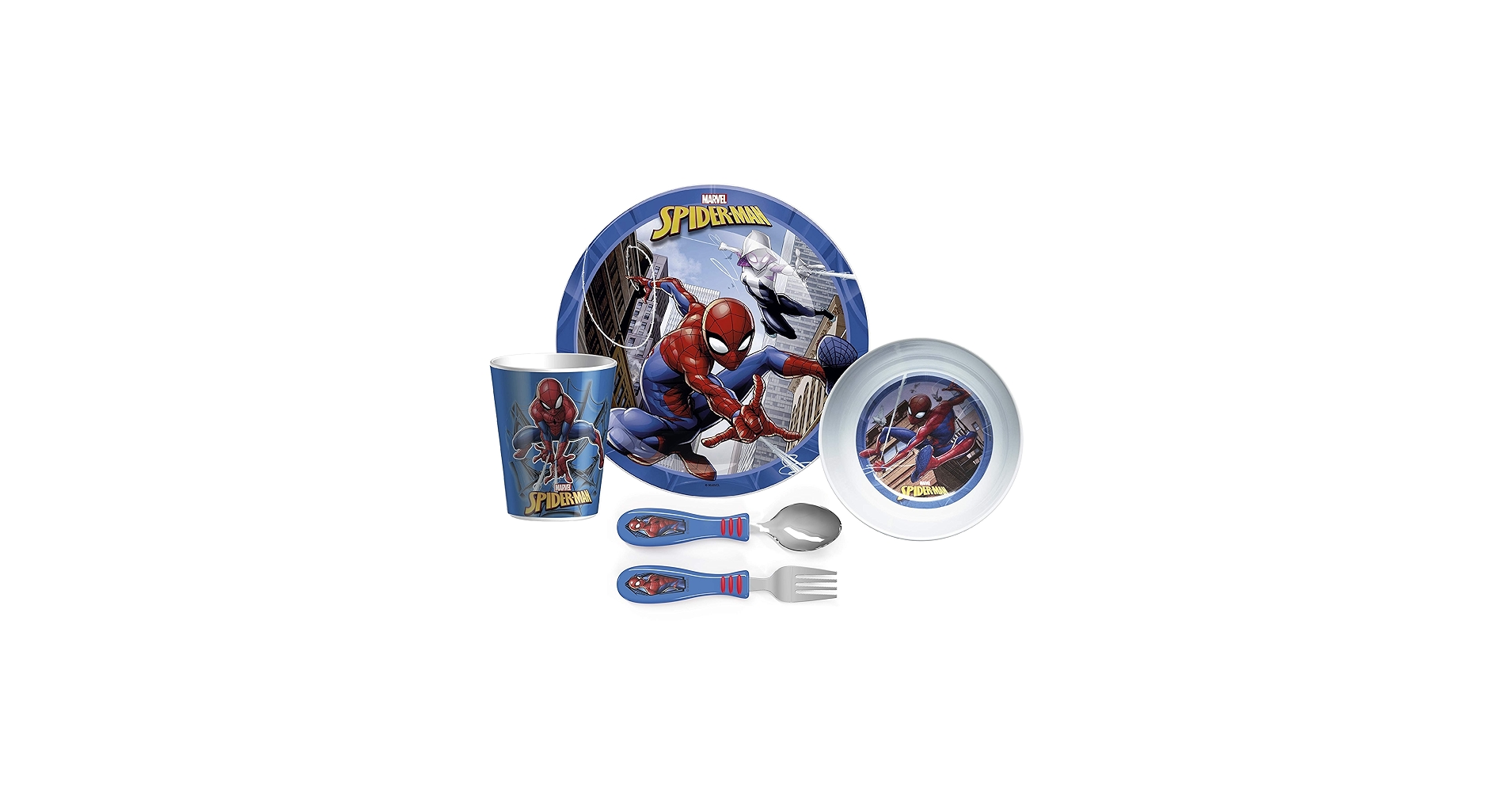Amazon.com: Zak Designs 5-Piece Dinnerware Set, Marvel Spider-Man