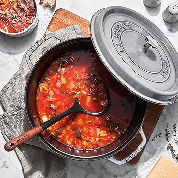 Amazon.com: Staub Cast Iron 7-qt Round Cocotte - Graphite Grey