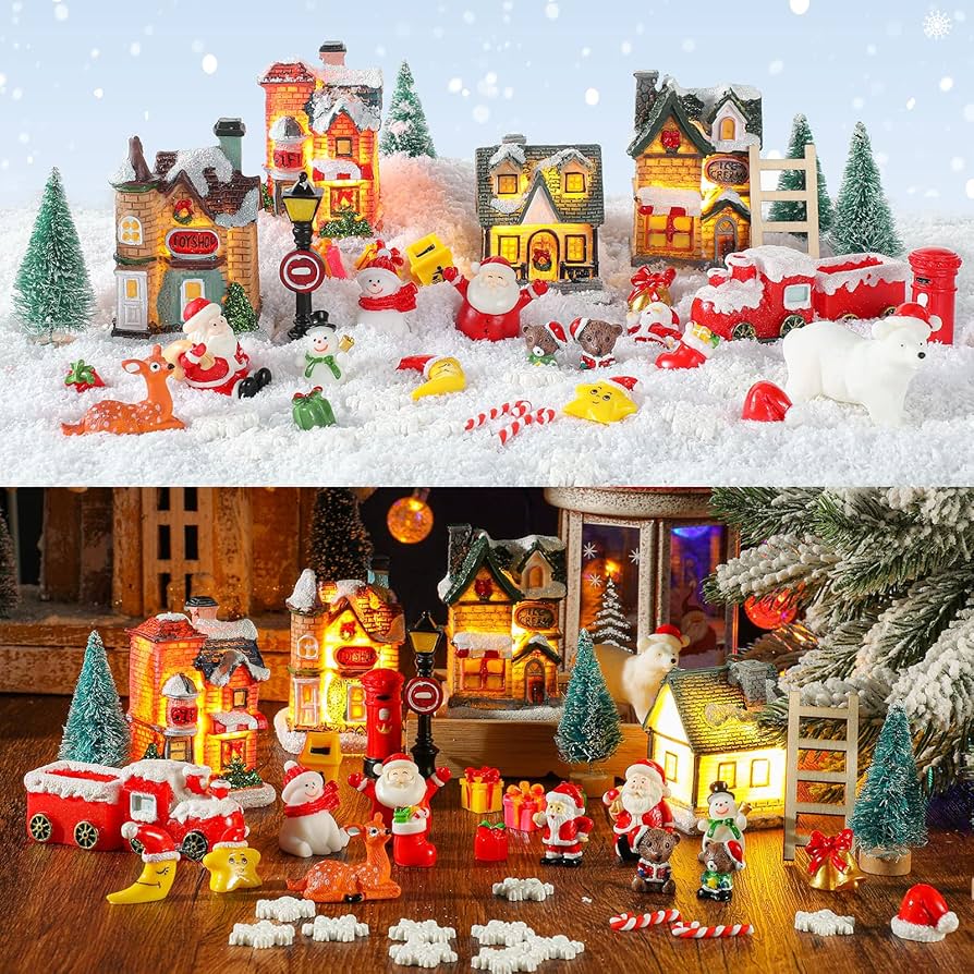 Amazon.co.jp: 44ピース クリスマスライトアップ 村の家 LEDライト