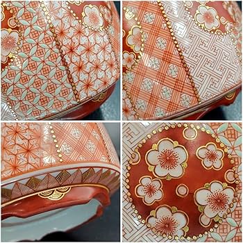 Amazon.co.jp: 宝蔵 九谷焼 現代作家 恵美里 織田恵美 赤絵細描 梅花