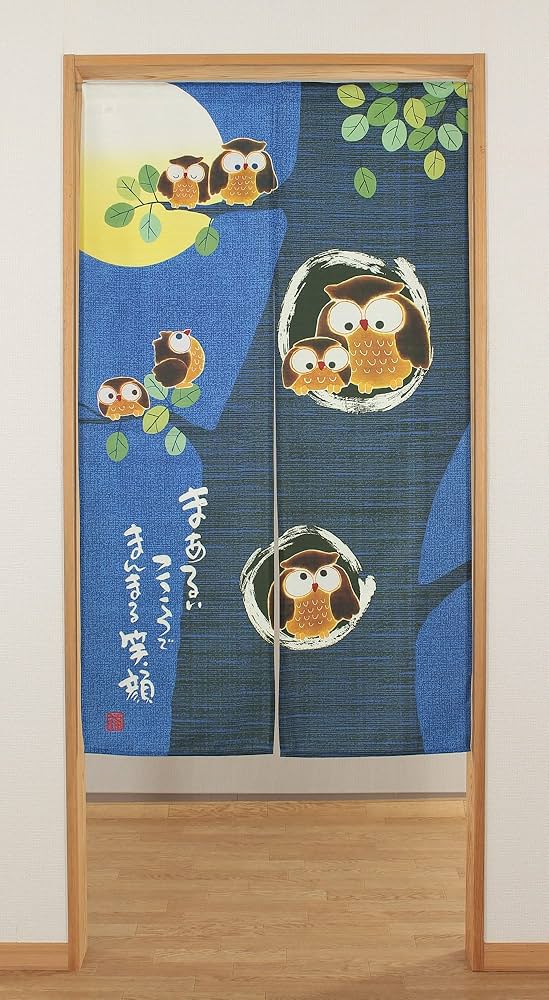 専用です！狂言のれん 暖簾 月 桔梗 和染 専用です！狂言のれん 暖簾