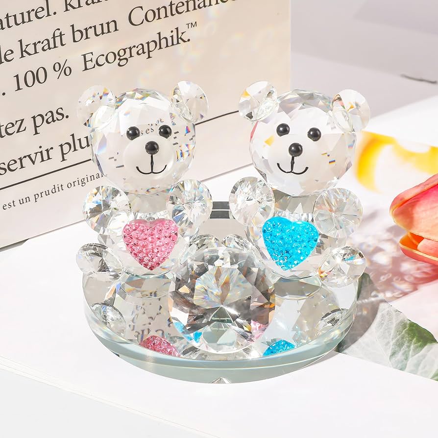 Amazon.co.jp: Kertari クリスタル くま 置物 【正規品】結婚祝い 誕生