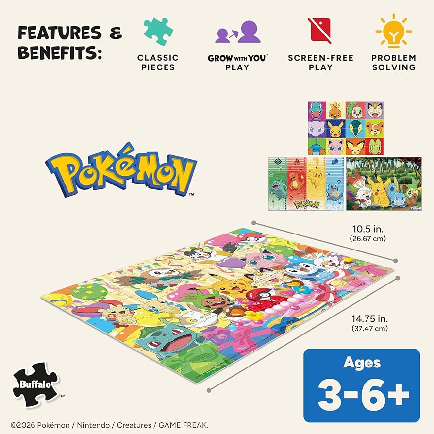 Amazon | 4x1 キッズマルチパック - ポケモン。 | ジグソーパズル