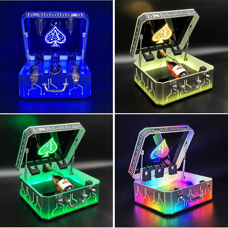 Amazon｜シャンパンケース LED カラフルな光るワインディスプレイ