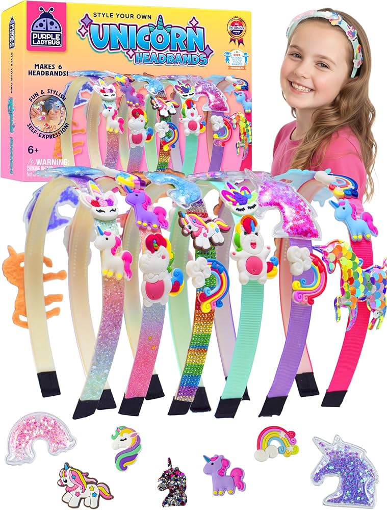 Amazon.com: PURPLE LADYBUG Unicorn Headband Making Kit - Unicorn