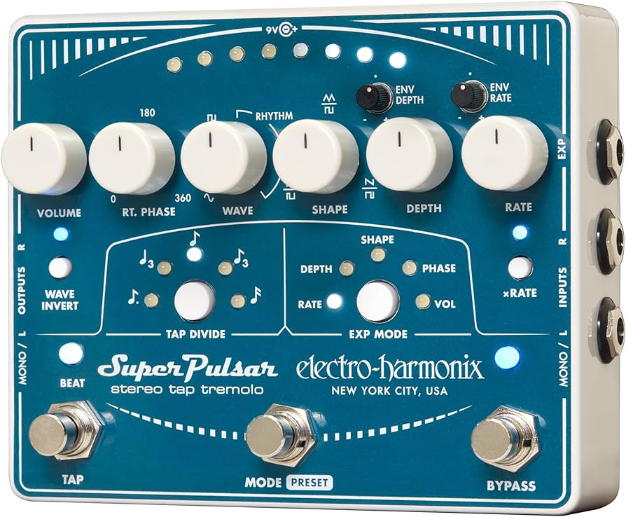 Amazon.com: Electro-Harmonix Super Pulsar Stereo Tap Tremolo Pedal