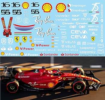 Amazon.co.jp: デカール 1/10 Decals X F1 RC Body Ferrari F1-75 2022