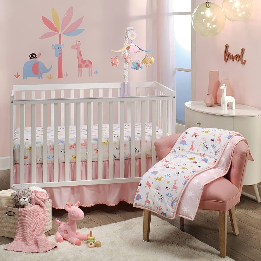 Amazon.com : Lambs & Ivy Snuggle Jungle Pastel Safari Cotton