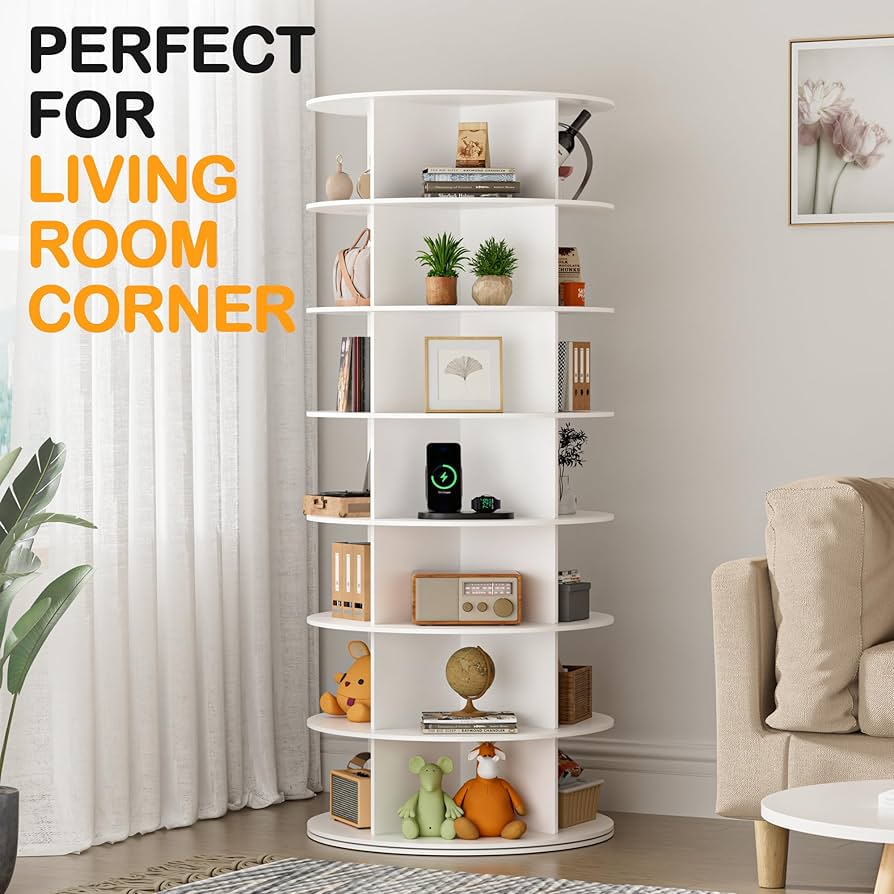 Amazon.com: MAGIC UNION Rotating Shoe Rack Tower 7 Tier Organizer