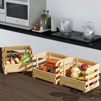 Amazon.com: G.a HOMEFAVOR Bamboo Fruit Basket Stand, Potato and