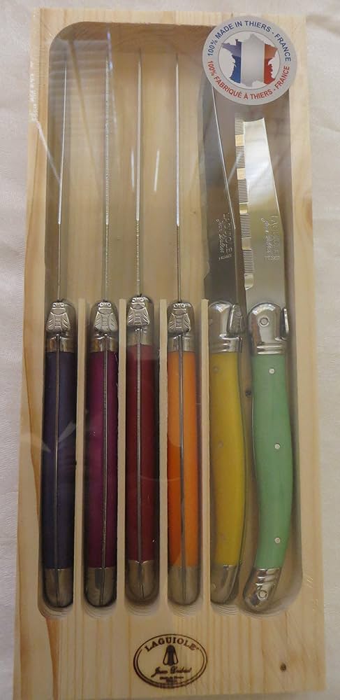 Amazon.com: Jean Dubost Laguiole 6-Piece Steak Knives, Multi