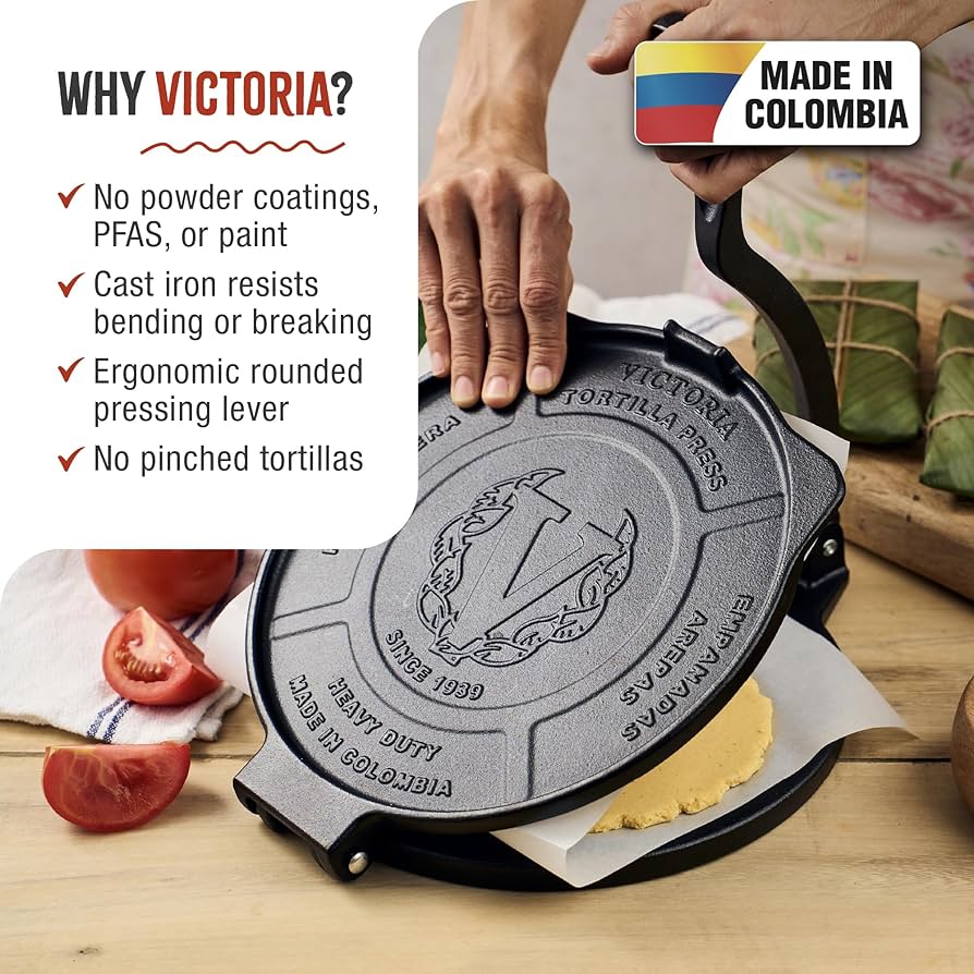 Amazon｜【VICTORIA】 HD10インチ トルティーヤプレス 25cm 鋳鉄