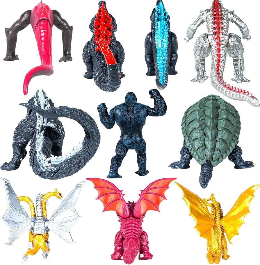 Amazon.co.jp: ドラゴンvsコングトイ10個セット、アクションフィギュア