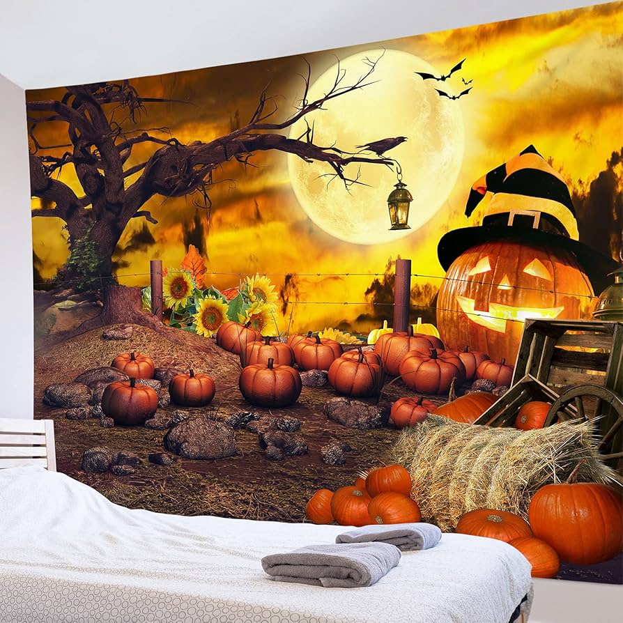 Amazon.co.jp: LB ハロウィン タペストリー おしゃれ 壁掛け 風景