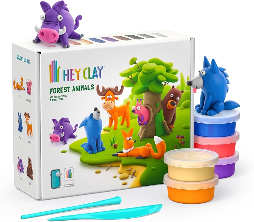 Amazon.com: Hey Clay Forest Animals Set - Colourful Modeling Kids