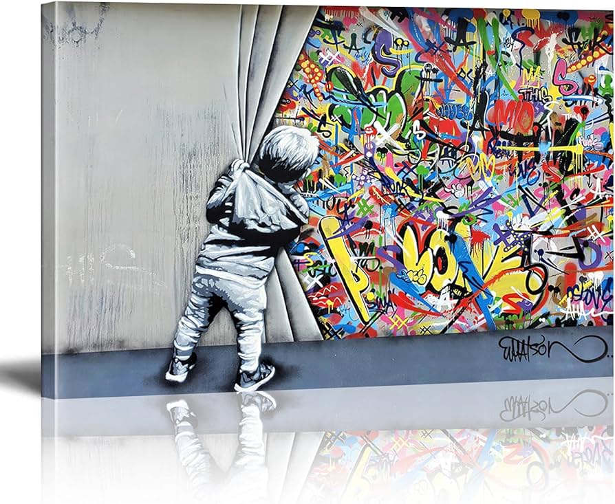 Amazon.com: Banksy Large Canvas Wall Art, Banksy Graffiti Graffiti