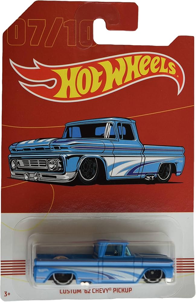 Amazon.com: Hot Wheels Blue Custom '62 Chevy Pickup 7/10 : Toys