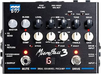 Amazon.com: EBS MicroBass 3 2-Channel Preamp : Musical Instruments