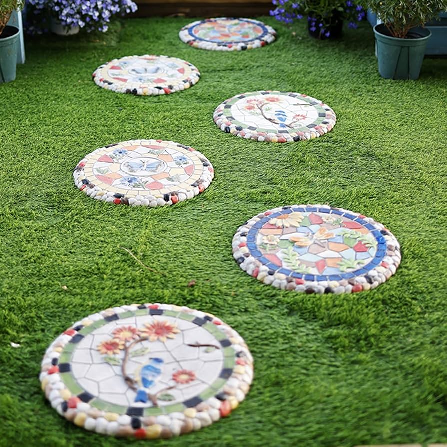 Amazon.co.jp: 飛び石 庭 カラフルな庭の芝生用の飛び石、 動物植物