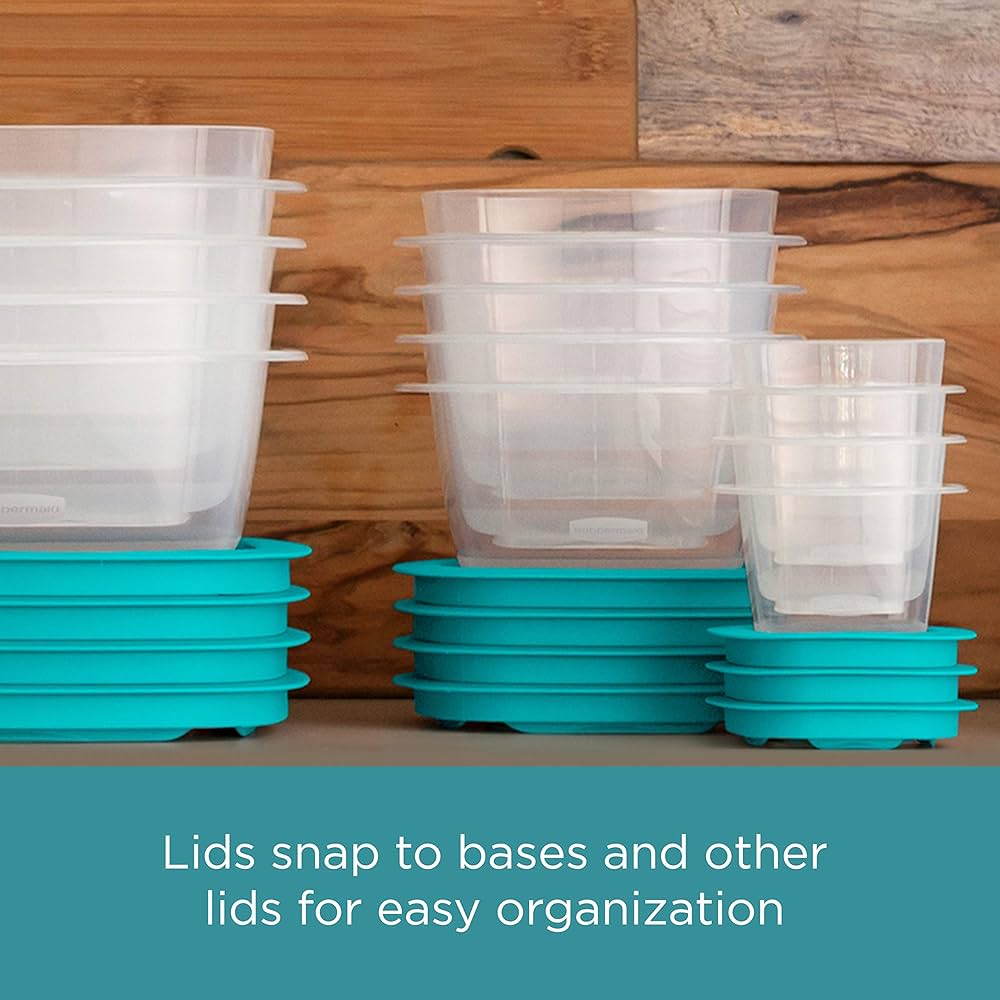 Amazon | Rubbermaid (ラバーメイド) 漏れ防止ふた 食品保存セット
