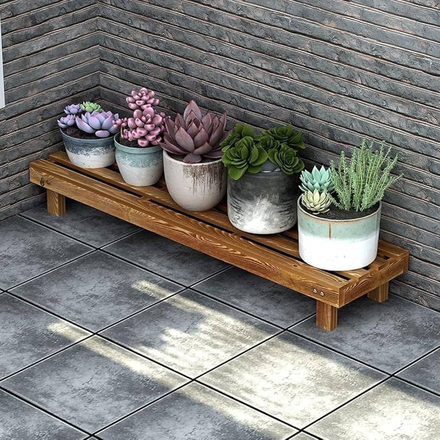 Amazon.co.jp: MJKQ9 フラワースタンド 木製 1段 観葉植物