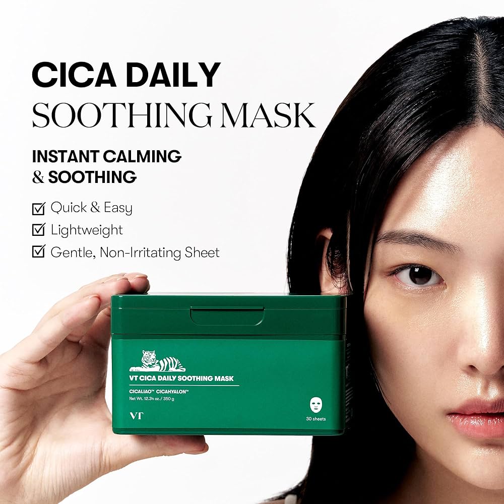 Amazon.com : VT COSMETICS CICA Daily Soothing Mask 30 Sheets