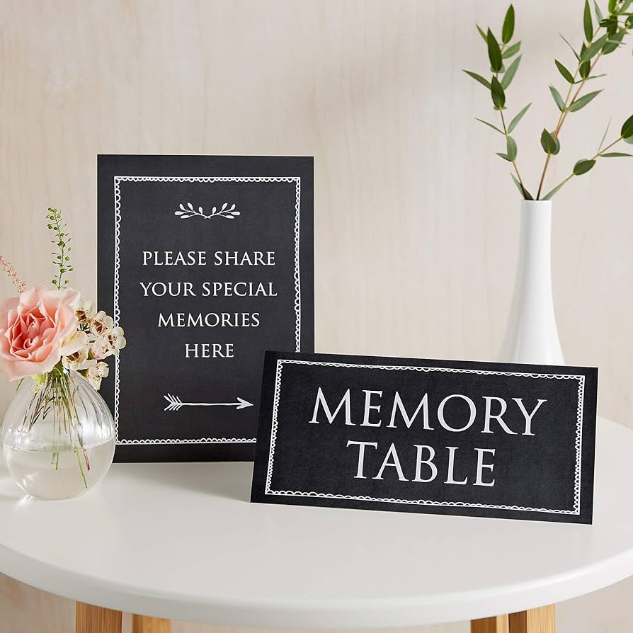 Amazon.com: ANGEL & DOVE Set of 2 Black Funeral Memory Table Signs