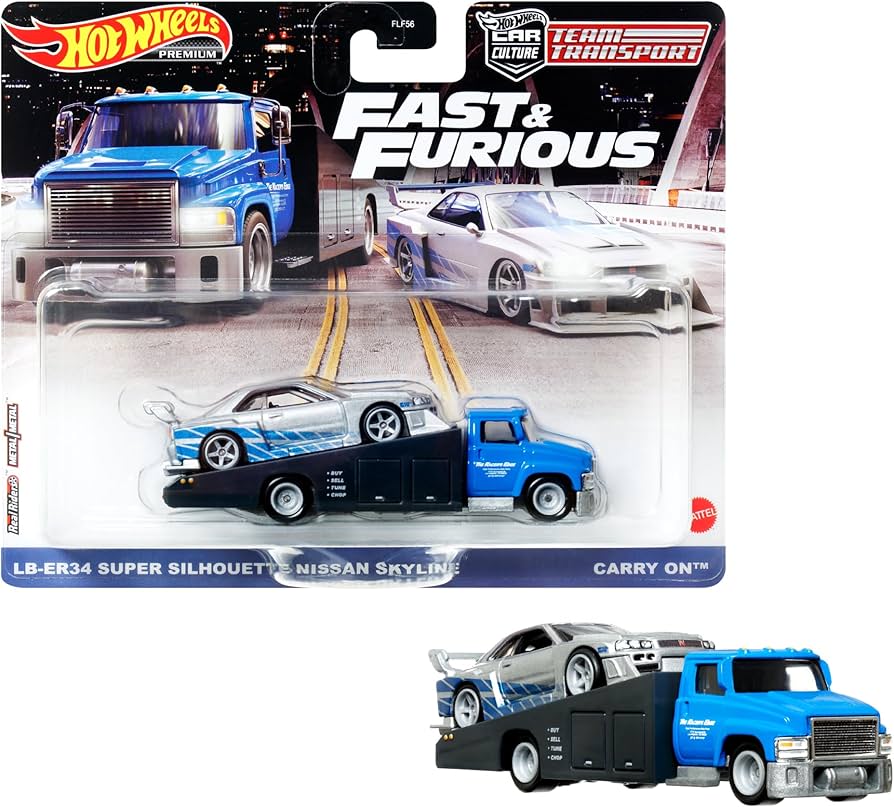 Hot Wheels Team Transport Set, Toy Race Car & Transporter Truck in