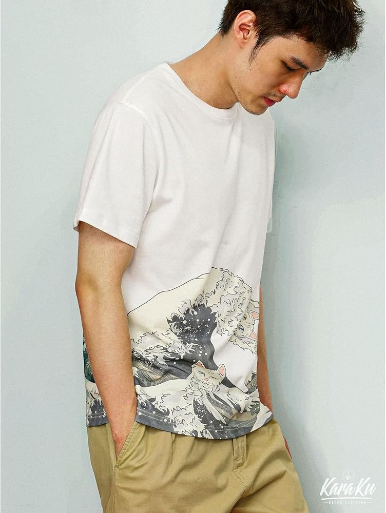 Amazon | [karaku] Tシャツ 半袖 丸首 綿100% ショートスリーブTシャツ