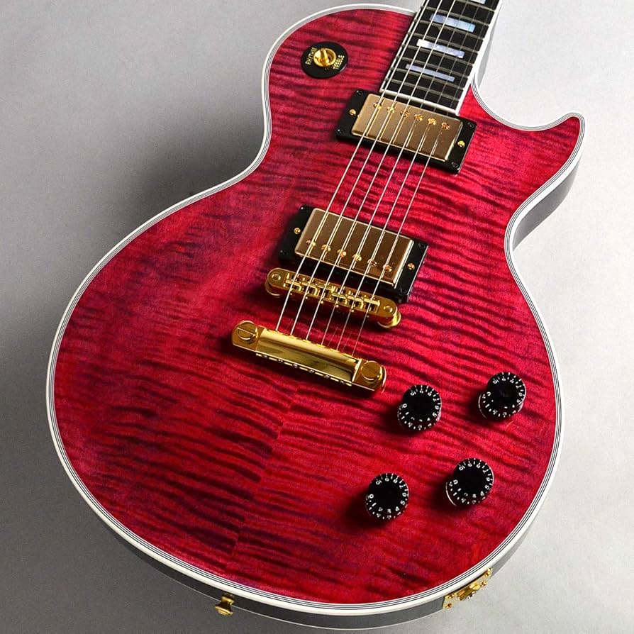 Amazon | Gibson Custom Shop Les Paul Custom Figured M2M/Neon Red