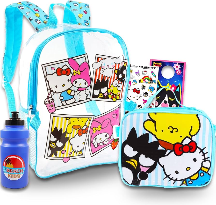 Amazon.com: Clear Hello Kitty Clear Backpack with Lunch Box